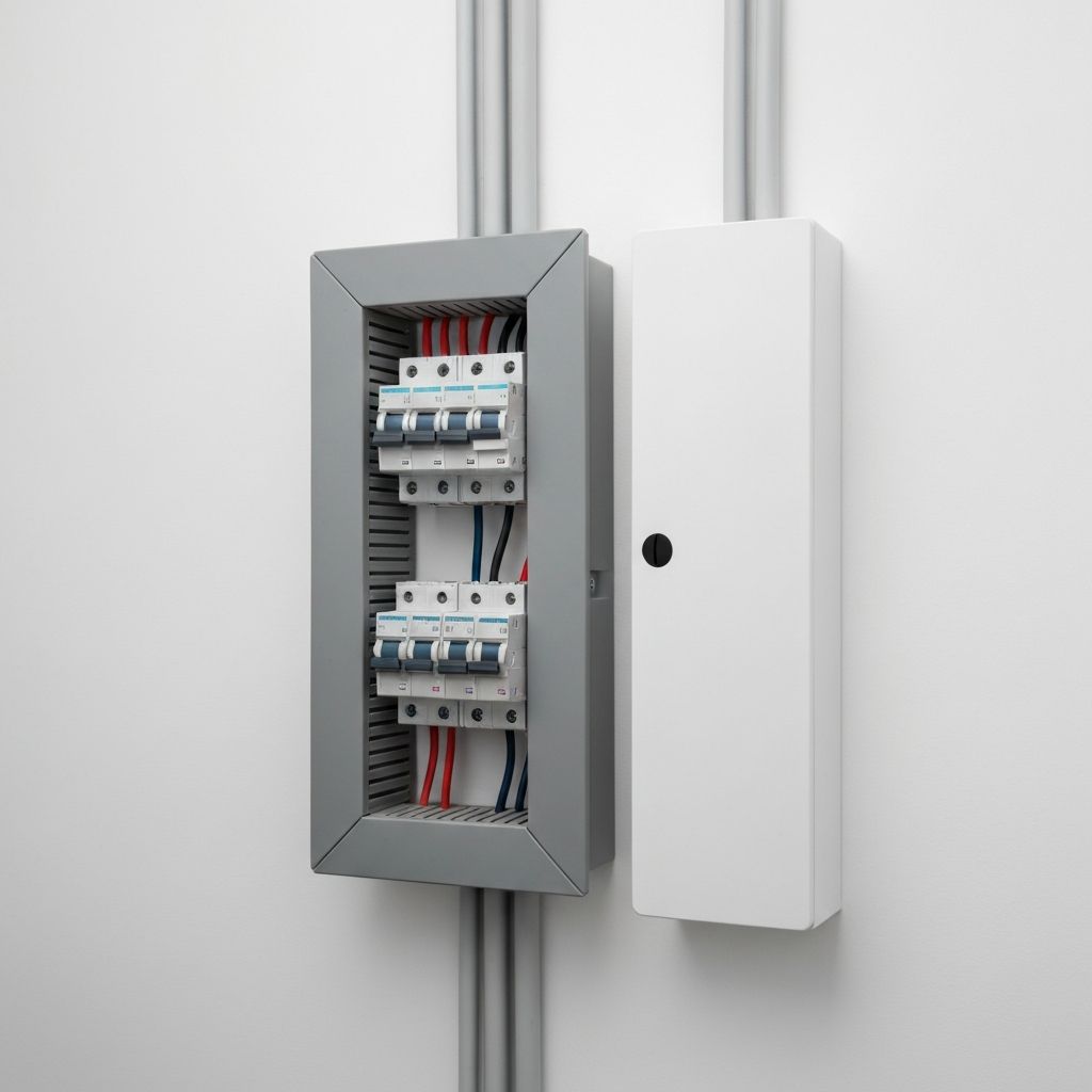 Modern electrical panel and wiring
